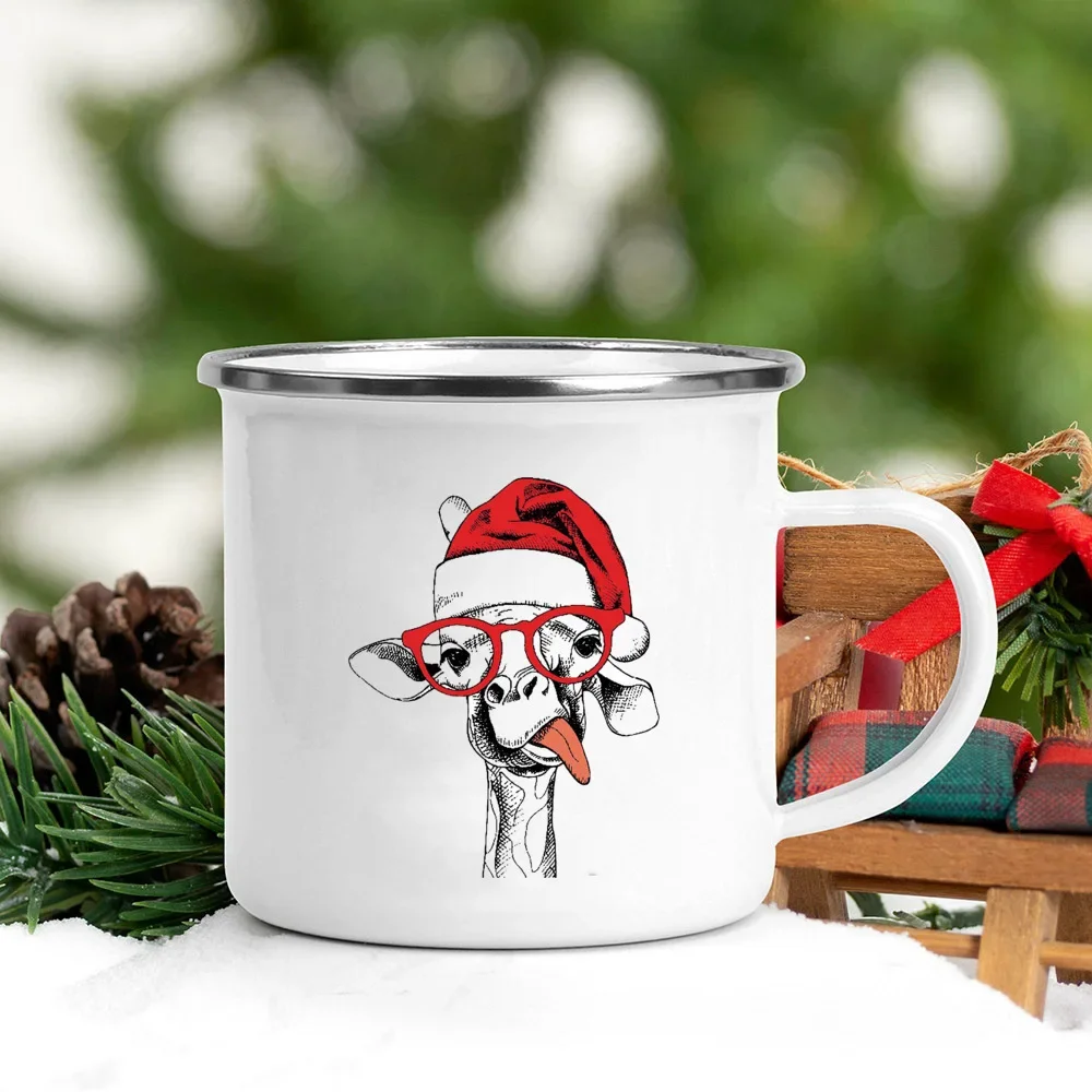 Wine Beer Hat - Menangani mug Enamel topi Santa hewan