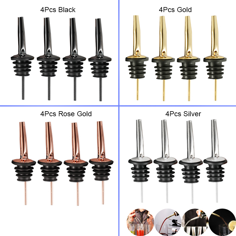 4Pcs hitam/mawar emas/perak pe - Wine Aerator Pour ulasan dan harga