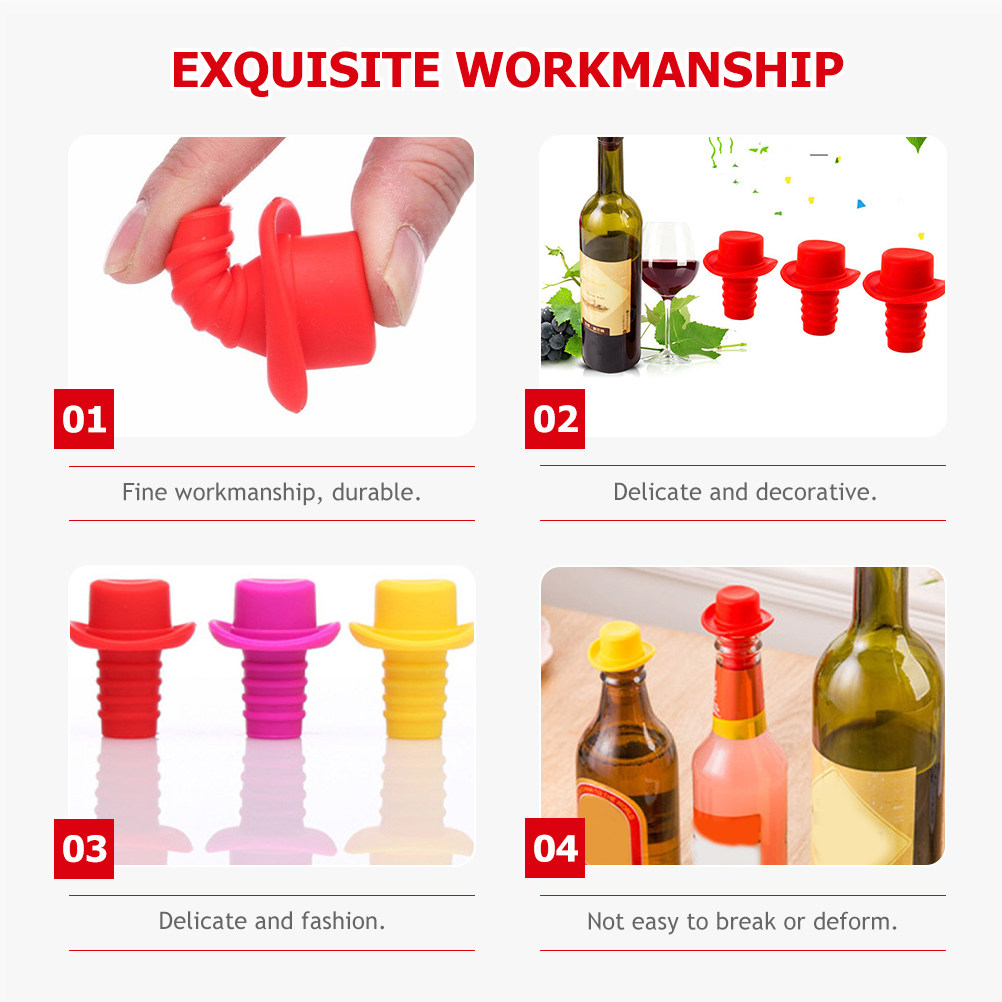 4 Buah Penutup Botol Anggur Si - Wine Beer Hat ulasan dan harga